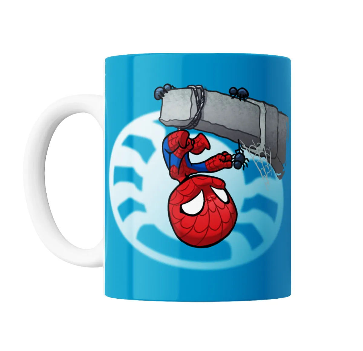 Taza de Cerámica Spiderman chibi colgado de telaraña - vista 2