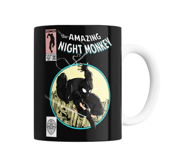 Taza de Cerámica Spiderman Traje Negro The Amazing Night Monkey