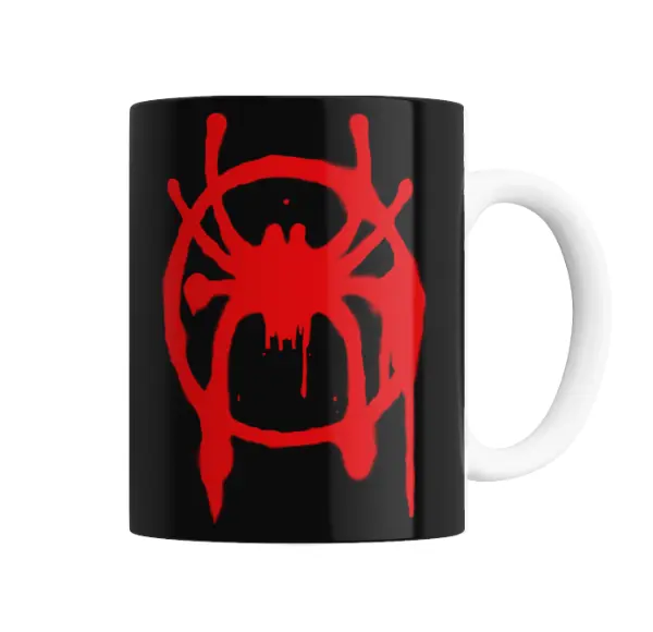 Taza de Cerámica Spiderman Miles Morales Spider-Verse Logo Rojo