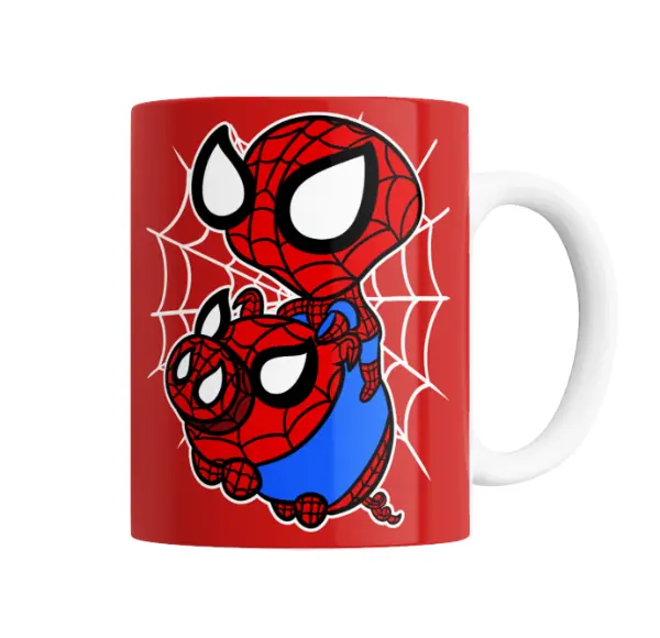 Taza de Cerámica Spiderman Chibi Doble
