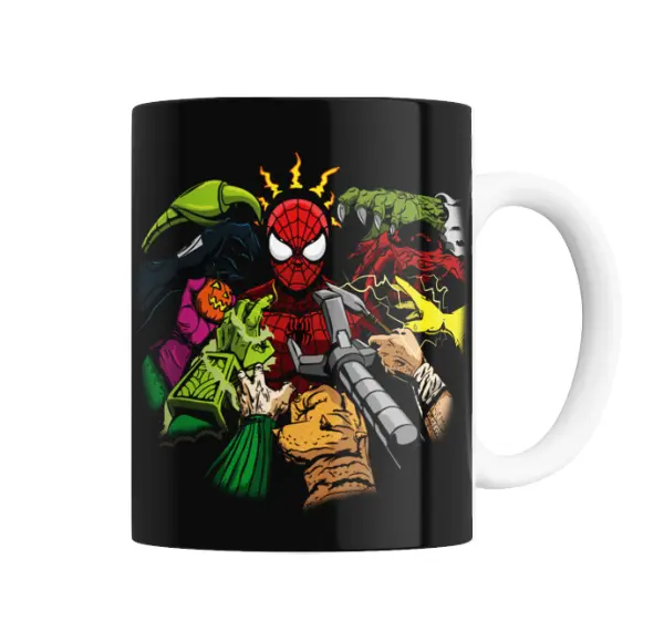 Taza de Cerámica Spiderman Vs Villanos Halloween
