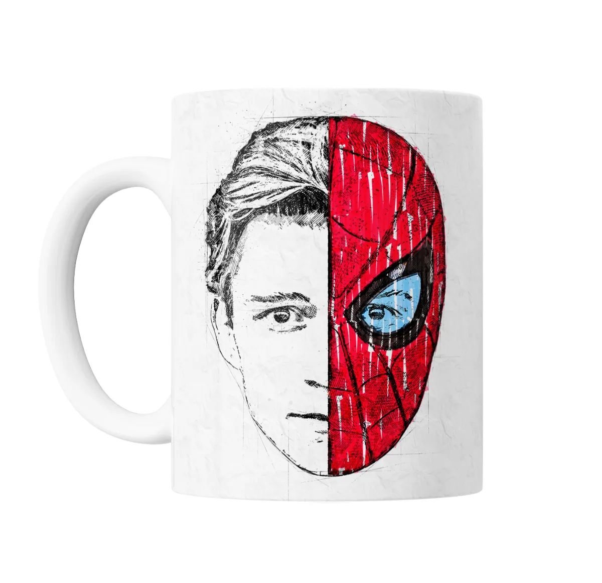 Taza de Cerámica Spiderman No Way Home Peter Parker Rostro y Máscara - vista 2