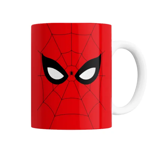 Taza de Cerámica Spiderman Mascara y Telaraña