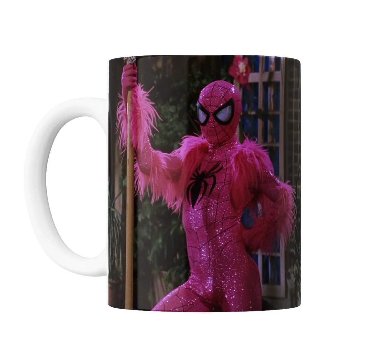 Taza de Cerámica Spiderman Rosa con Plumas - vista 2