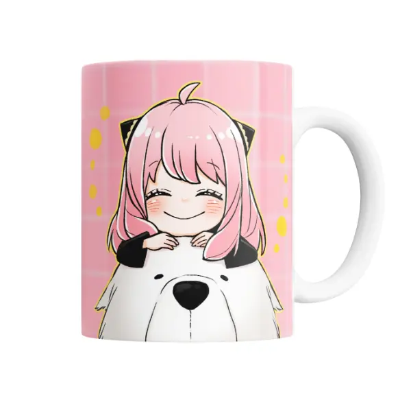 Taza de Cerámica Spy Family Anya y Bond Abrazo