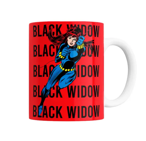 Taza de Cerámica Black Widow Clásica Retro