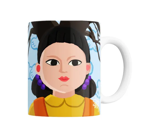 Taza de Cerámica Squid Game Young-hee Muñeca