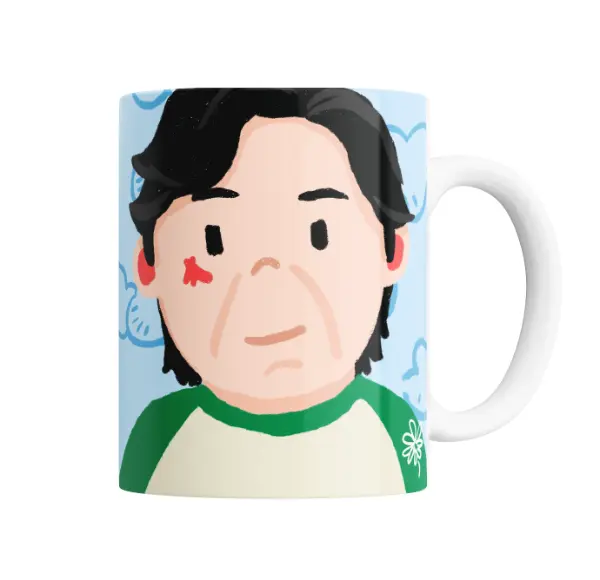 Taza de Cerámica Squid Game Jugador Buzo Verde Ilustrado
