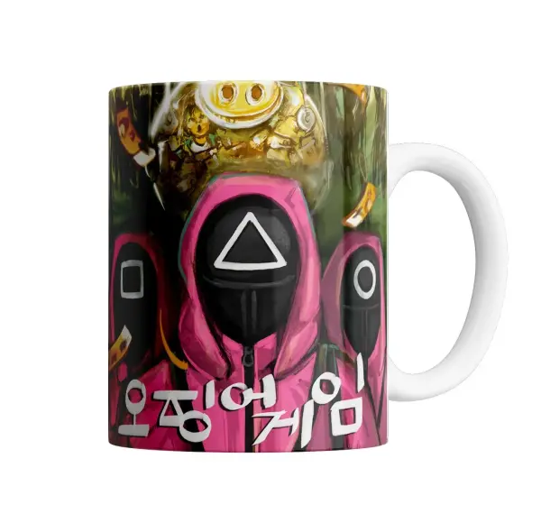 Taza de Cerámica Squid Game Guardias y Juego del Calamar