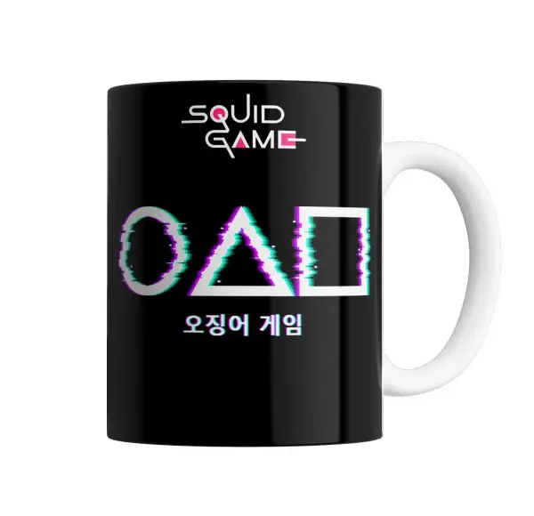 Taza de Cerámica Squid Game Símbolos Glitch