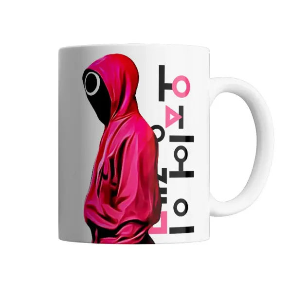 Taza de Cerámica Squid Game Guardia Máscara Roja