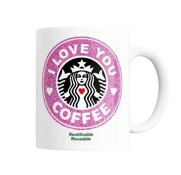 Taza de Cerámica Starbucks I Love You Coffee