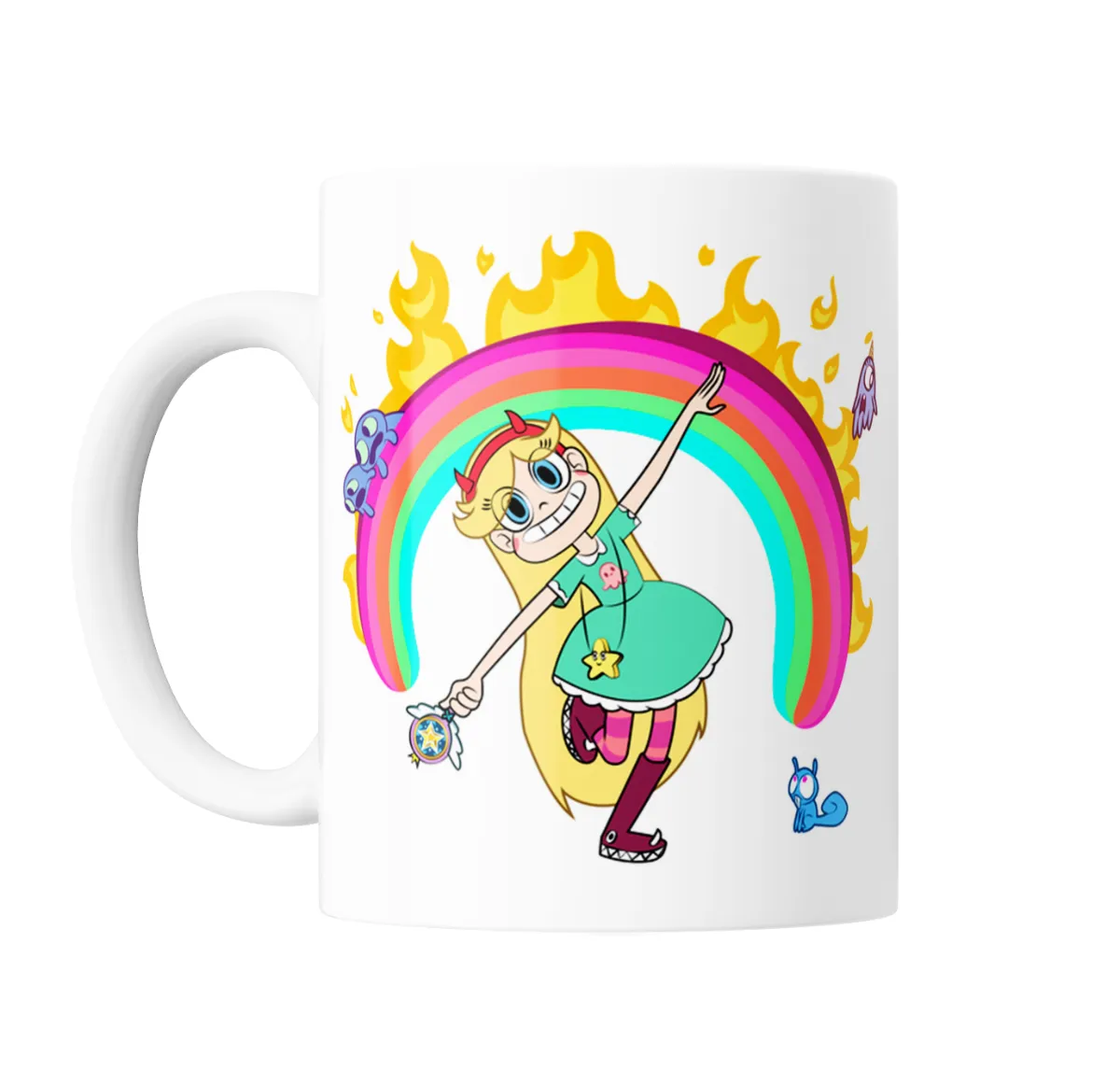 Taza de Cerámica Star Butterfly Arcoíris y Fuego - vista 2