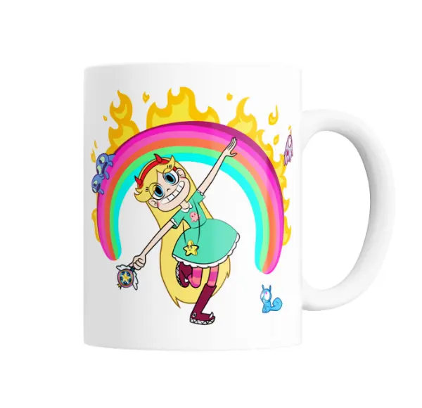 Taza de Cerámica Star Butterfly Arcoíris y Fuego