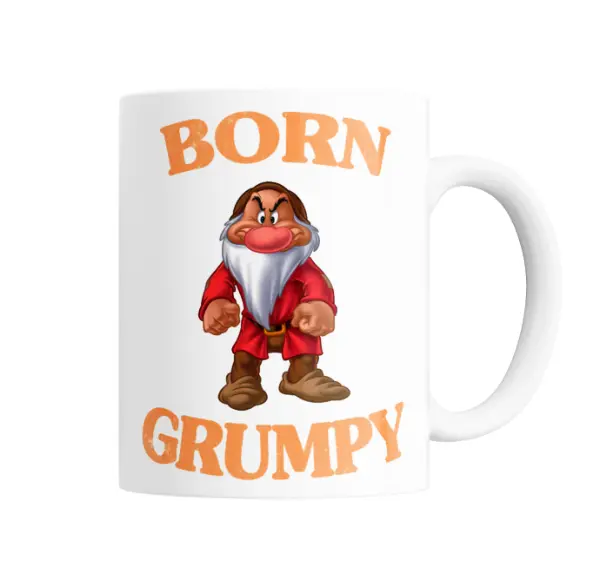 Taza de Cerámica Blanca Nieves Born Grumpy Gruñón
