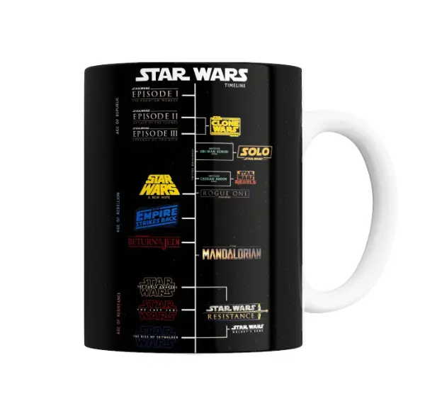 Taza de Cerámica Star Wars Timeline Cronología de Películas y Series