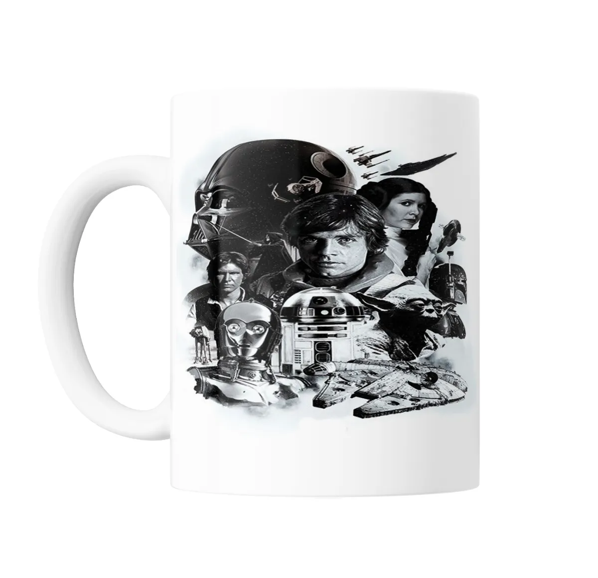 Taza de Cerámica Star Wars Trilogía Original Vader Luke Leia Han Yoda - vista 2