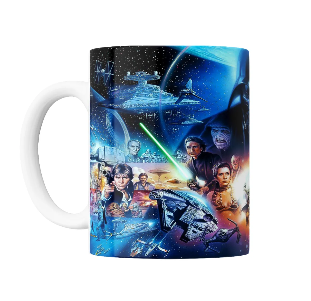 Taza de Cerámica Star Wars Darth Vader Luke Yoda Leia Obi-Wan Anakin - vista 2