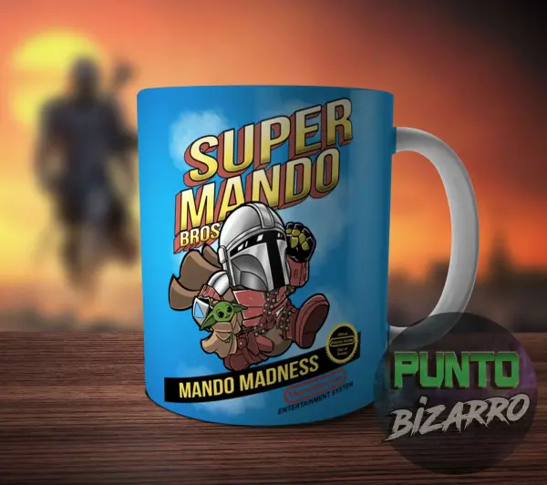 Taza de Cerámica Star Wars Mandalorian Super Mando Bros Mando Madness