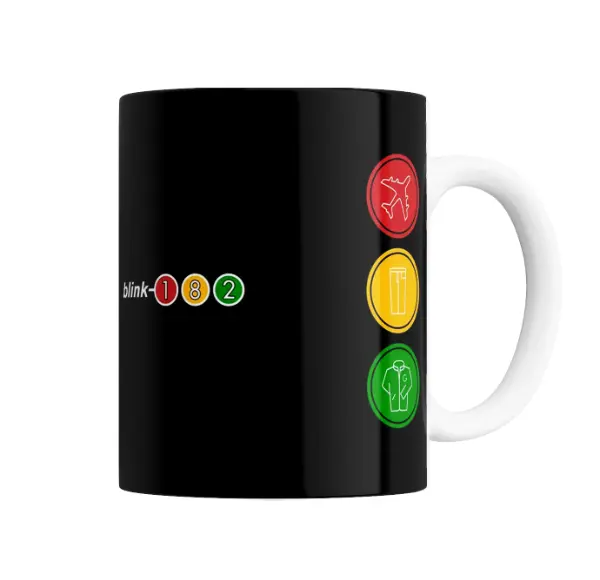 Taza de Cerámica Blink 182 Semáforo Avión Vaso Campera