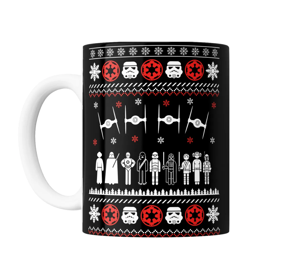 Taza de Cerámica Star Wars Navidad Personajes y Tie Fighters - vista 2