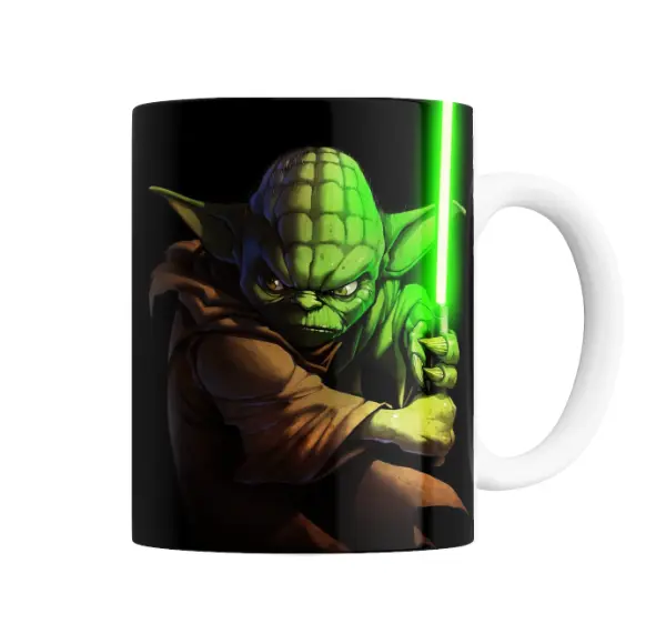 Taza de Cerámica Star Wars Yoda con Sable de Luz