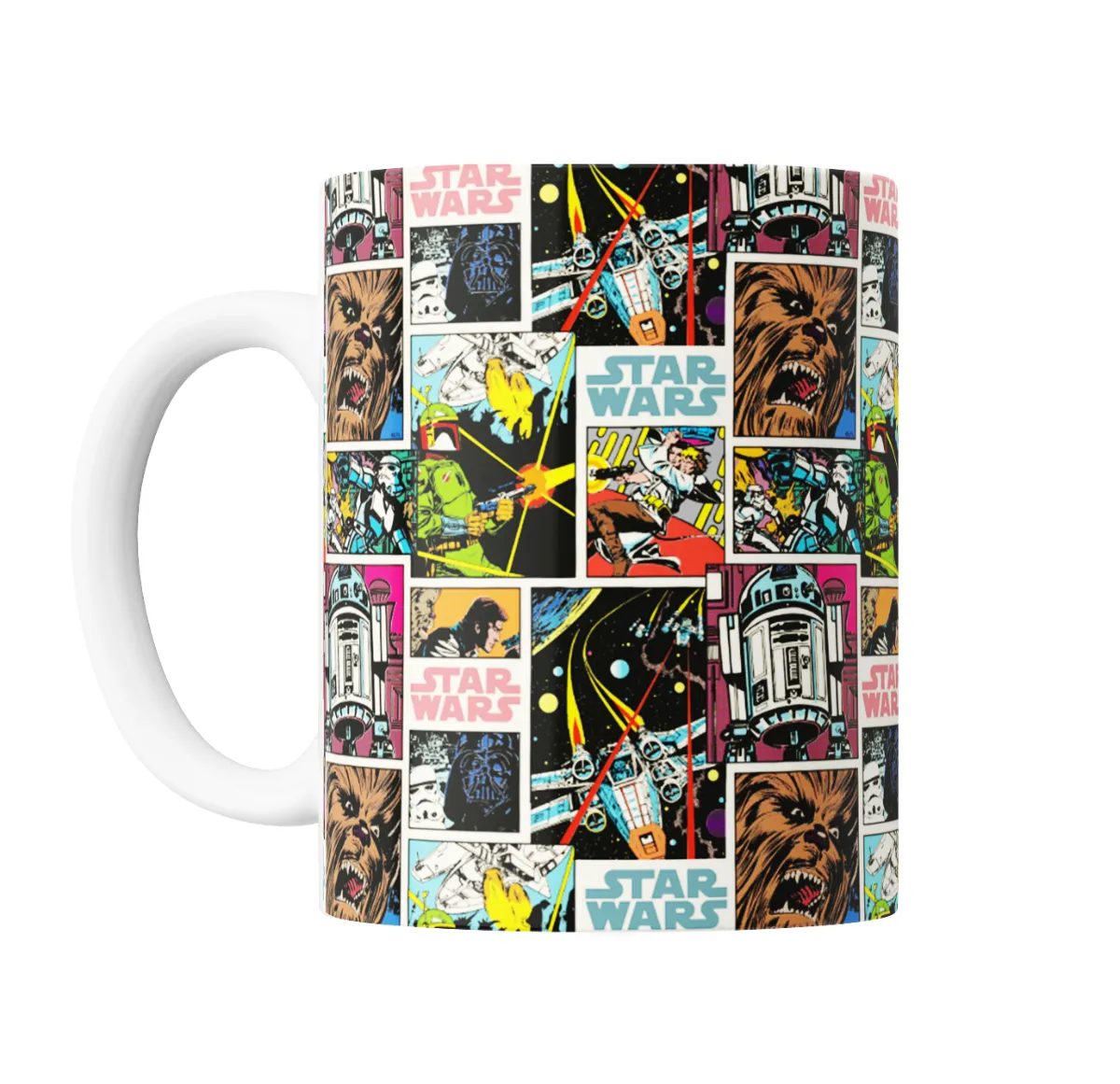 Taza de Cerámica Star Wars Cómic Retro Chewbacca Darth Vader Boba Fett - vista 2