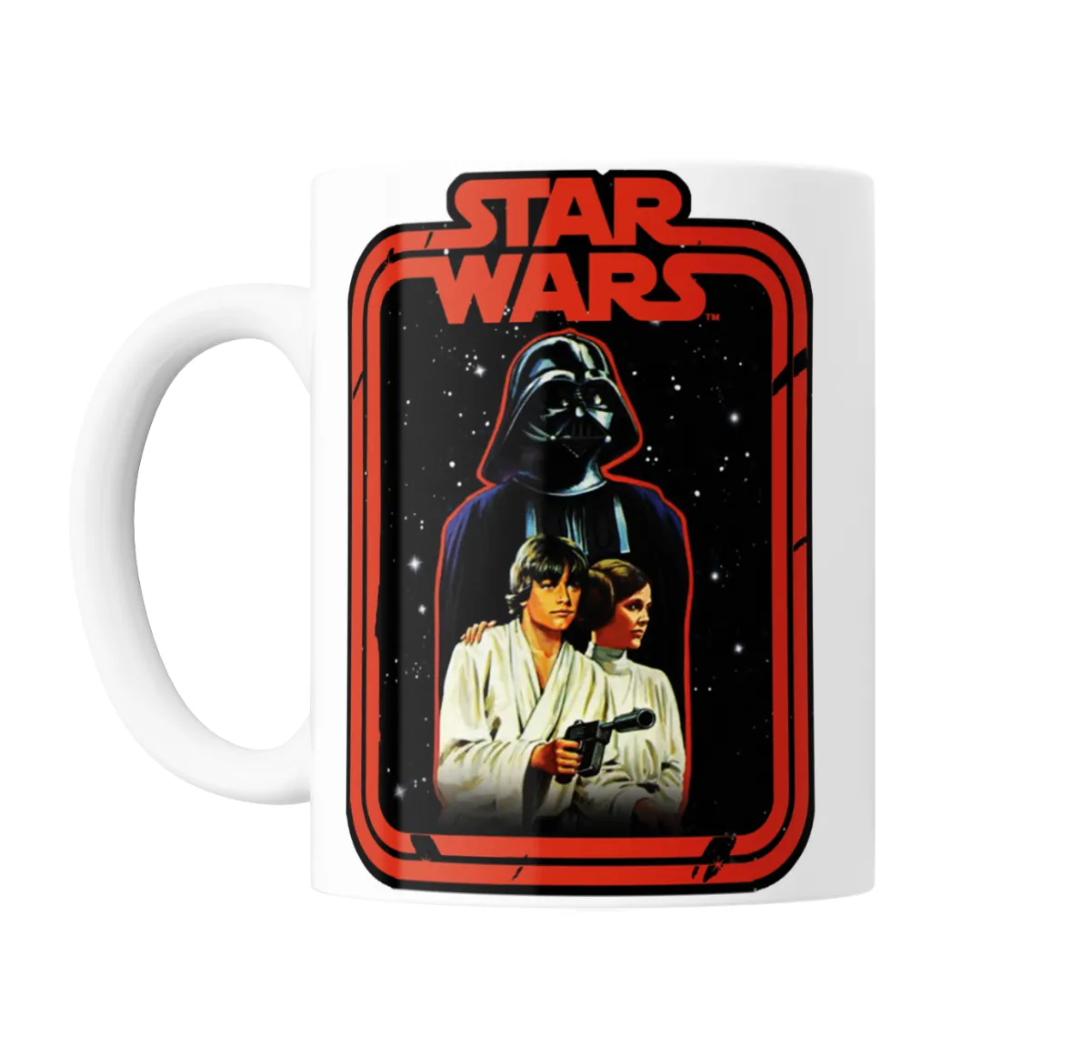Taza de Cerámica Star Wars Darth Vader Luke y Leia Retro - vista 2
