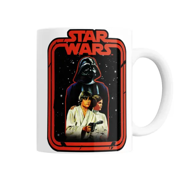 Taza de Cerámica Star Wars Darth Vader Luke y Leia Retro