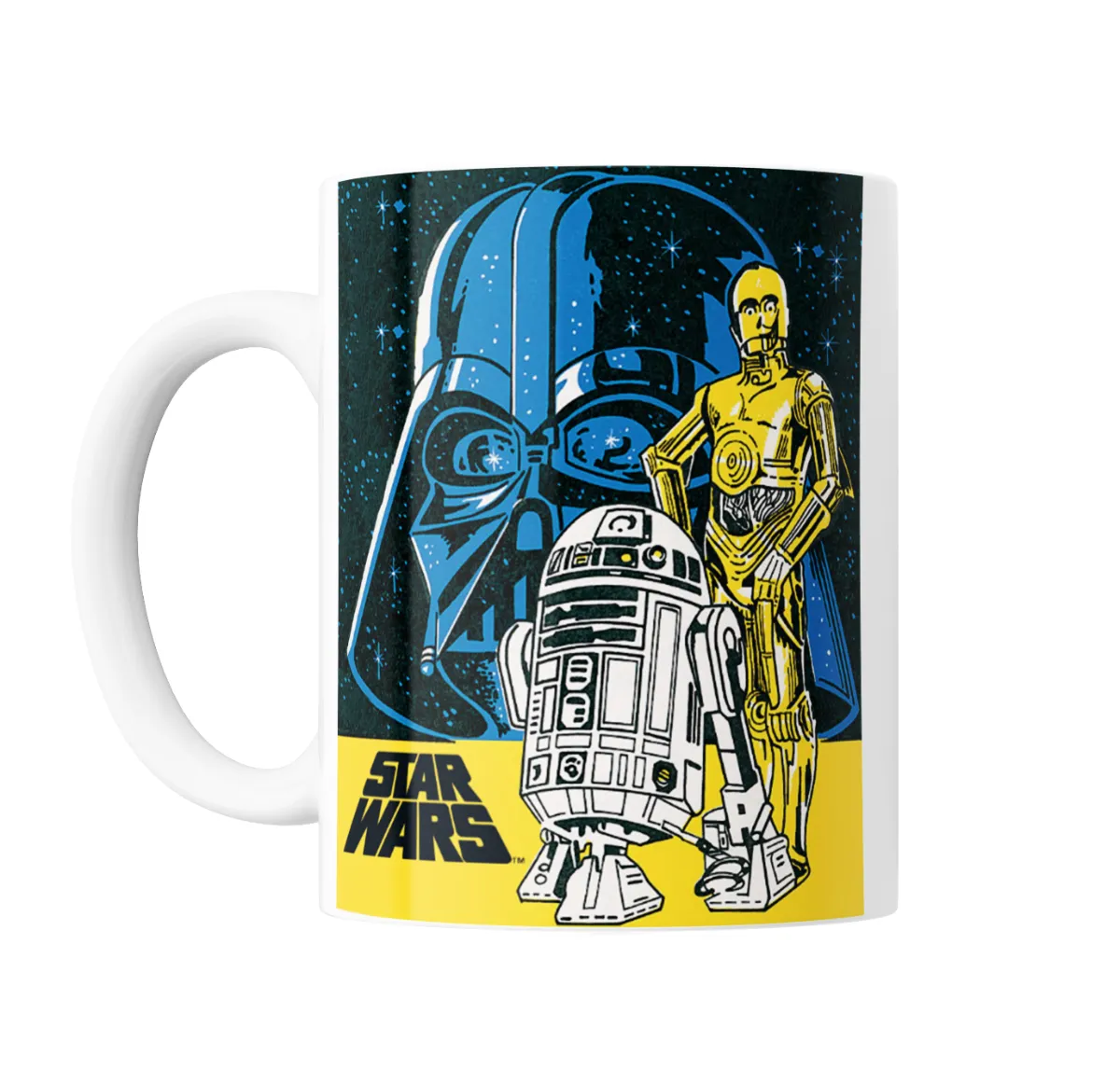 Taza de Cerámica Star Wars Darth Vader C-3PO R2-D2 Retro - vista 2