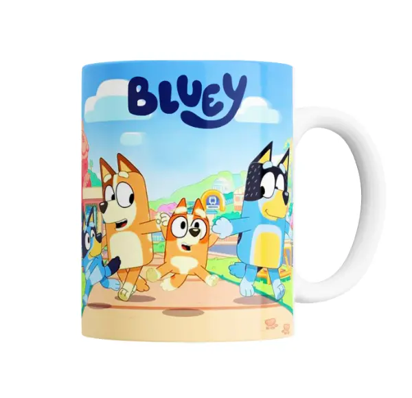 Taza de Cerámica Bluey Familia Corriendo