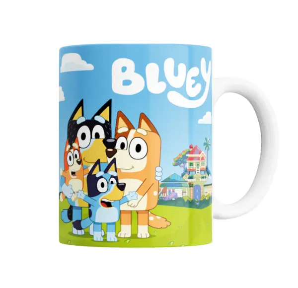 Taza de Cerámica Bluey Familia en el Jardín