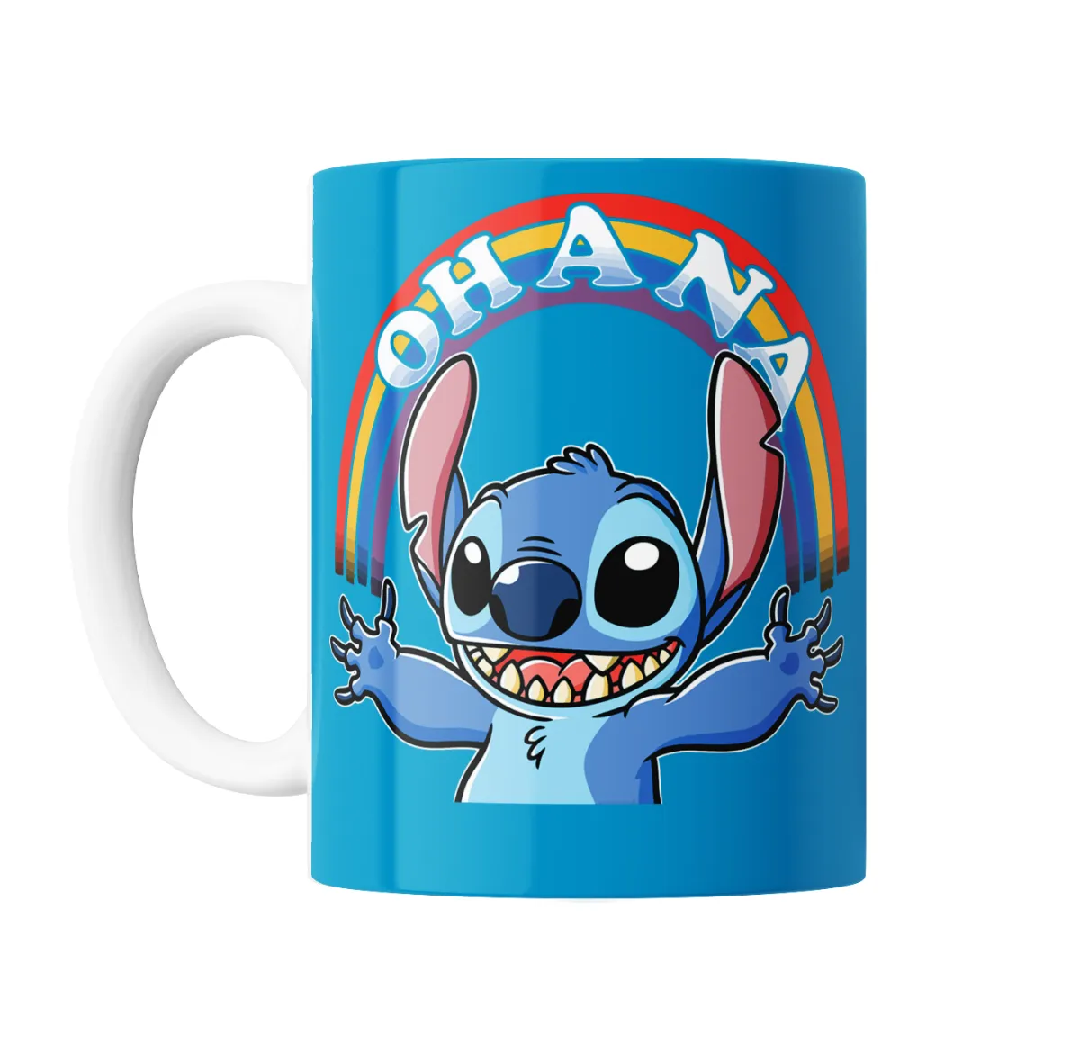 Taza de Cerámica Stitch Ohana Arcoíris - vista 2