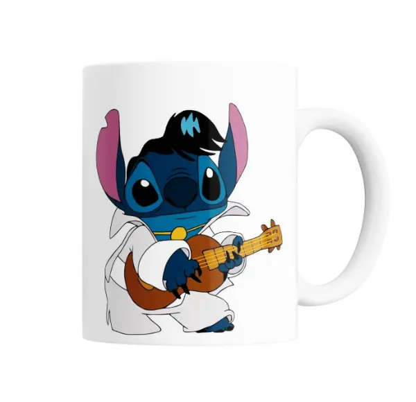 Taza de Cerámica Stitch Elvis Presley con Guitarra