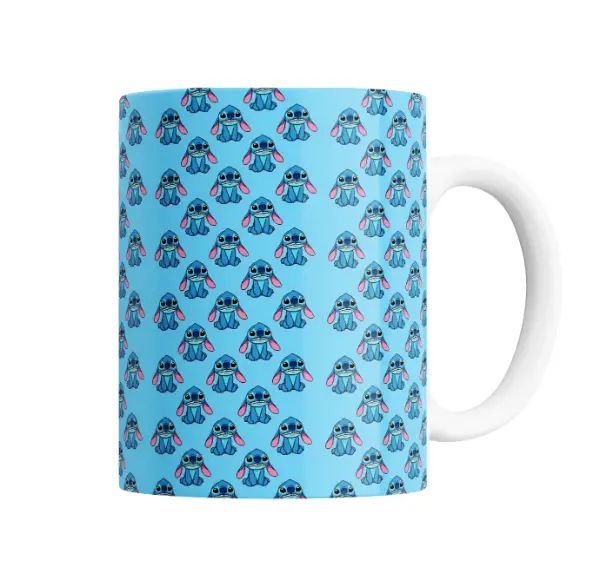 Taza de Cerámica Stitch Estampado Patrón Completo