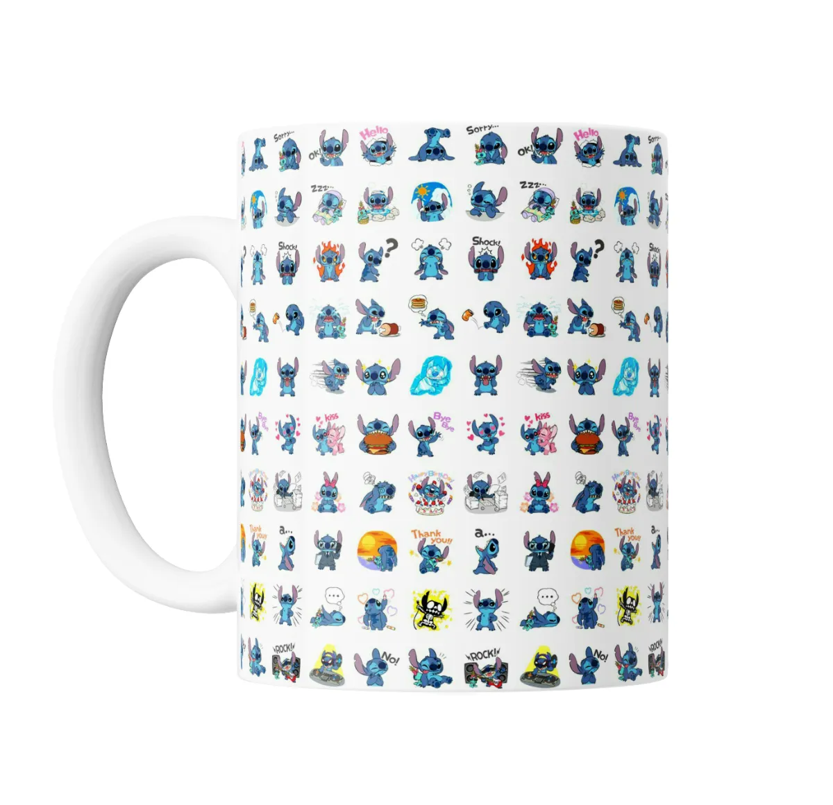 Taza de Cerámica Stitch Estampado Múltiple Emojis - vista 2
