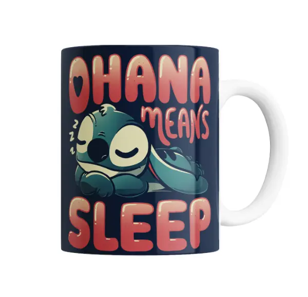Taza de Cerámica Stitch Ohana Means Sleep