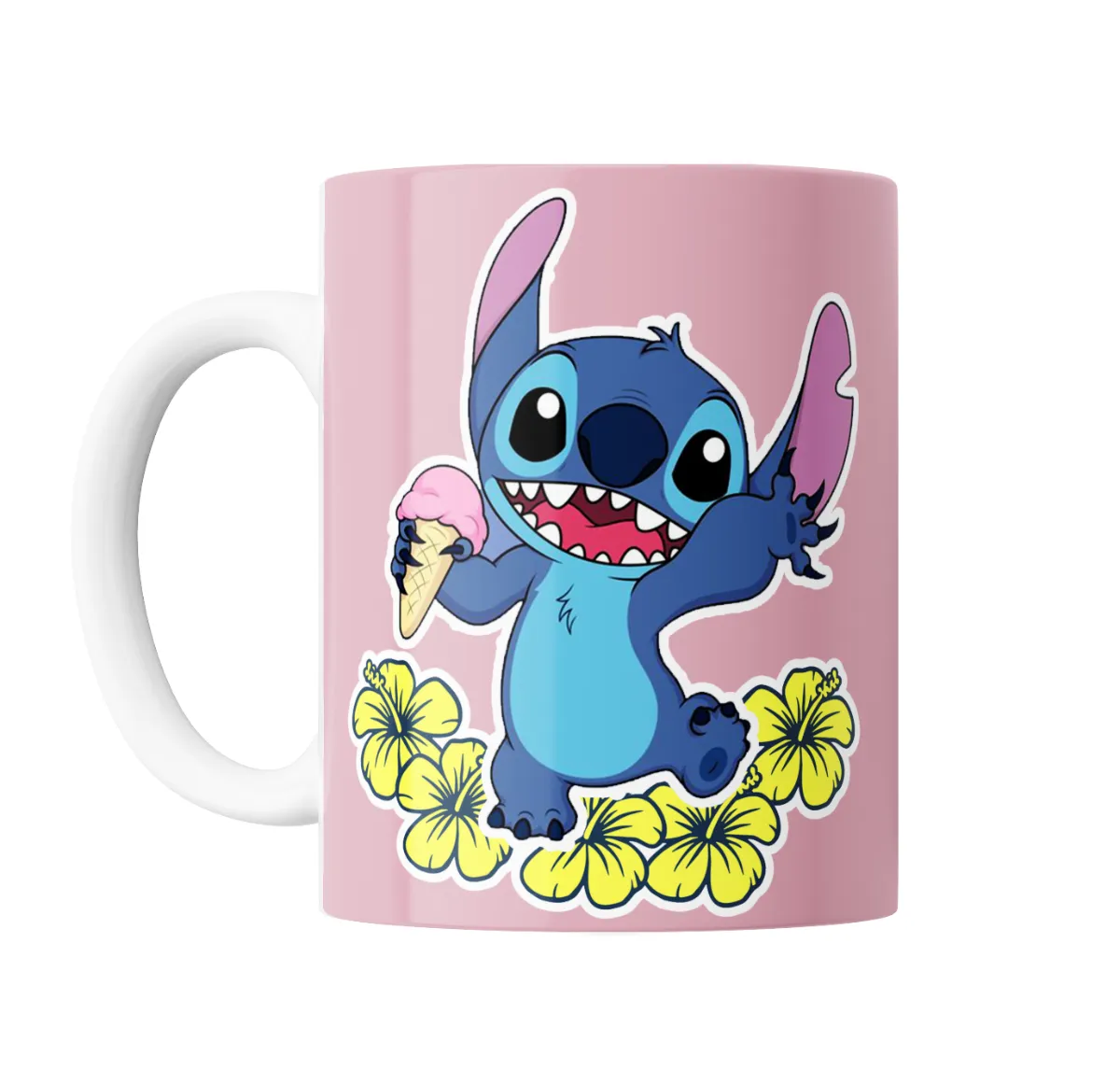 Taza de Cerámica Stitch con Helado y Flores - vista 2