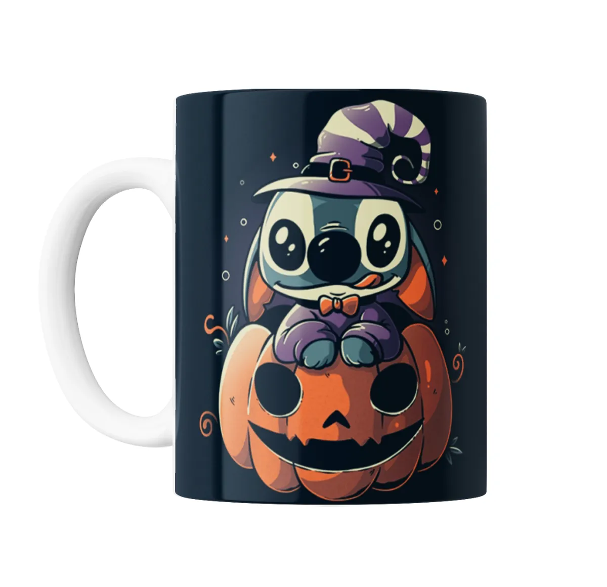 Taza de Cerámica Stitch Halloween Bruja Calabaza - vista 2