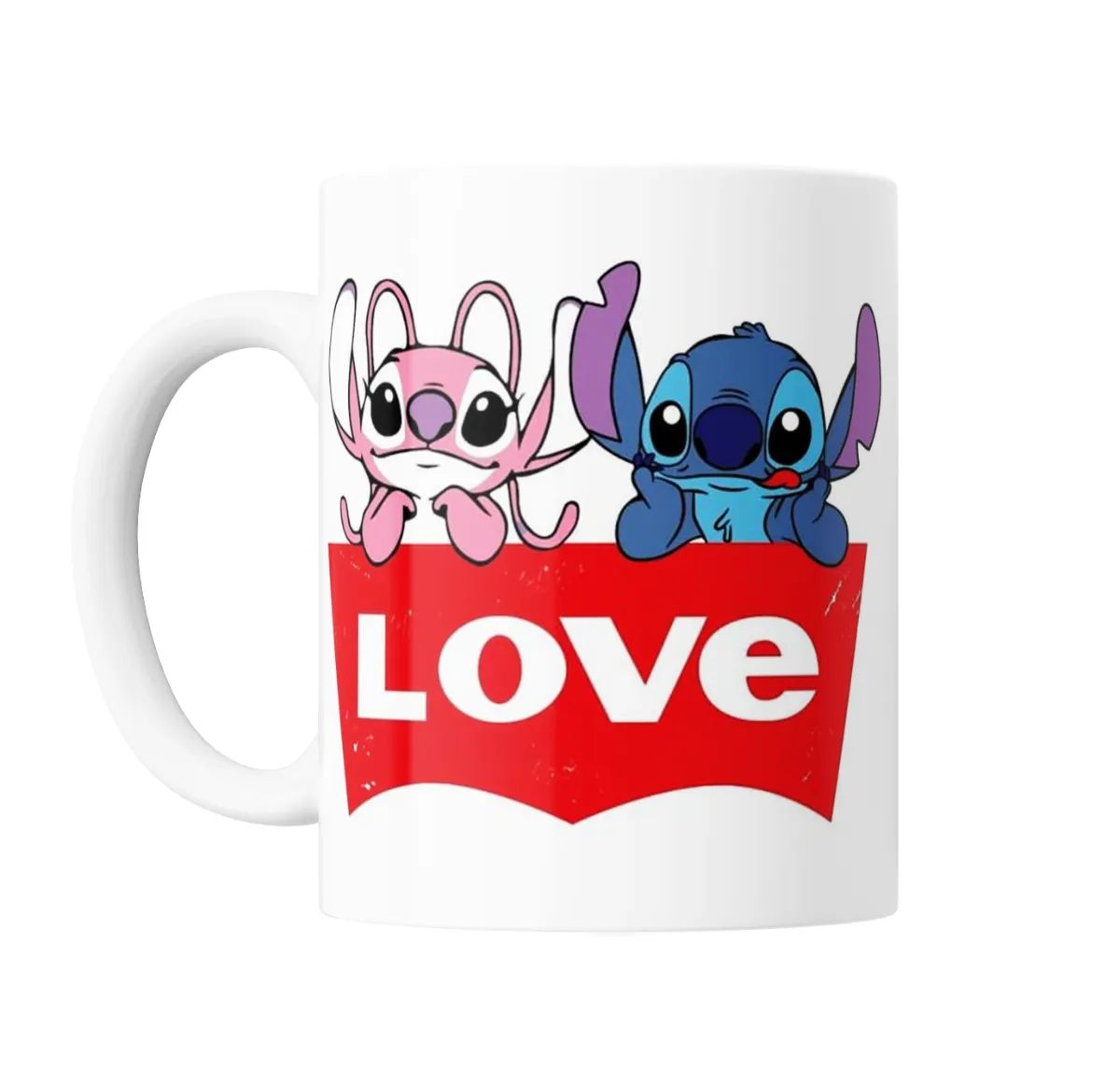 Taza de Cerámica Stitch y Angel Love - vista 2