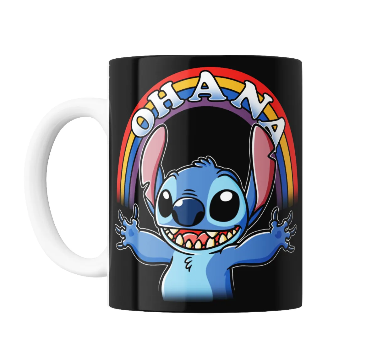 Taza de Cerámica Stitch Ohana Arcoíris - vista 2