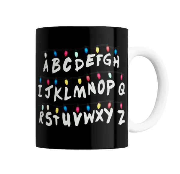 Taza de Cerámica Stranger Things Alfabeto Luces Navidad