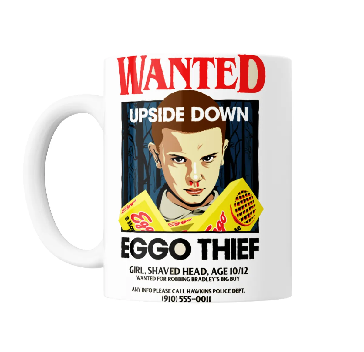 Taza de Cerámica Stranger Things Eleven Wanted Eggo Thief - vista 2