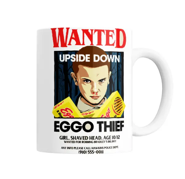 Taza de Cerámica Stranger Things Eleven Wanted Eggo Thief