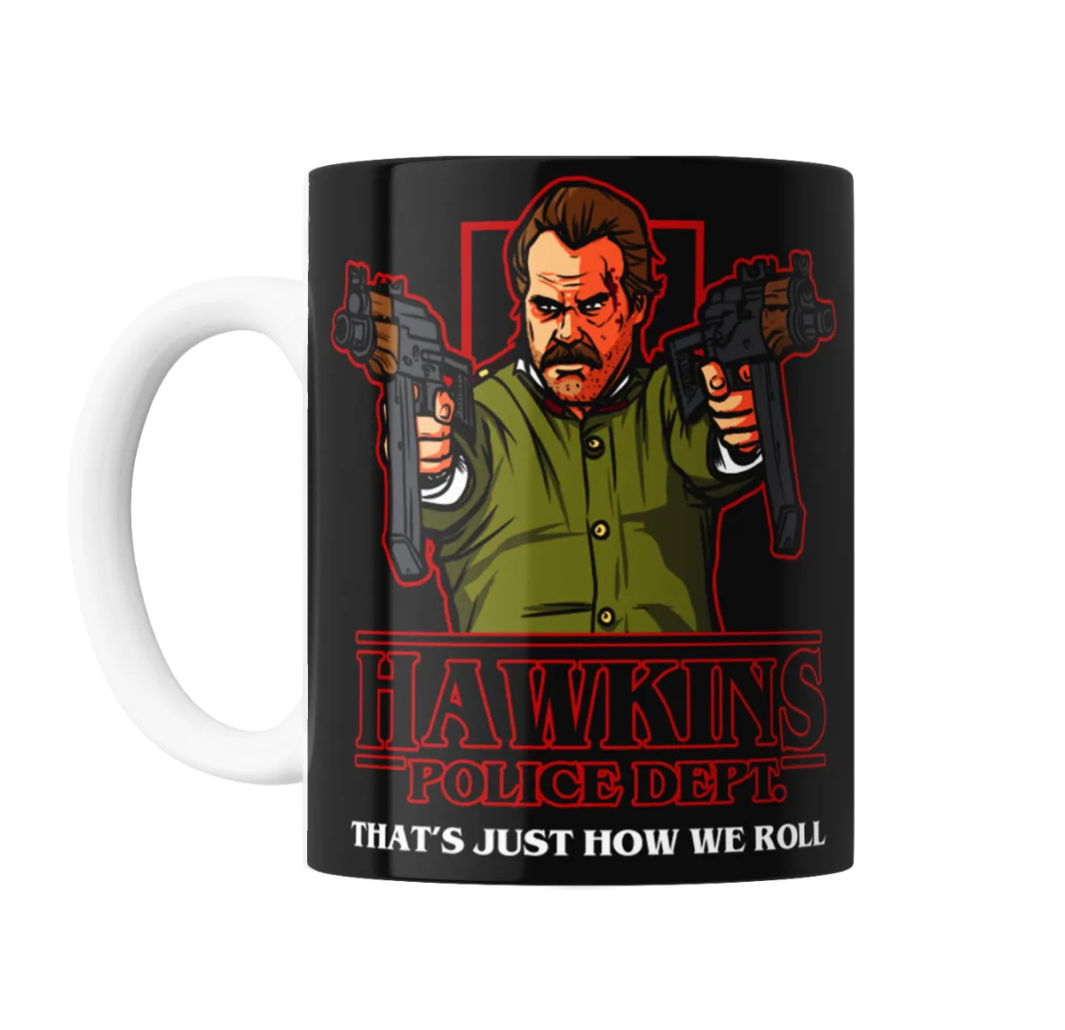 Taza de Cerámica Stranger Things Hopper Hawkins Police Dept - vista 2