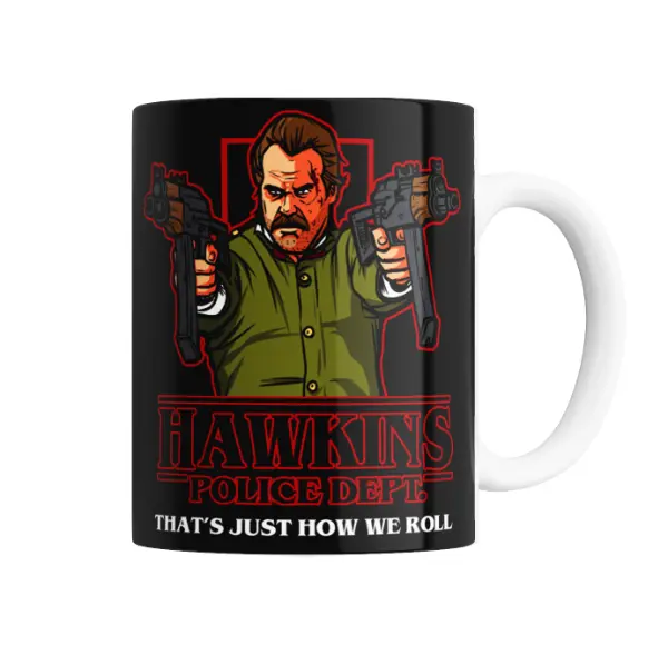 Taza de Cerámica Stranger Things Hopper Hawkins Police Dept