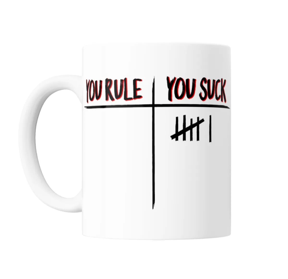 Taza de Cerámica Stranger Things You Rule You Suck Tabla de Conteo - vista 2