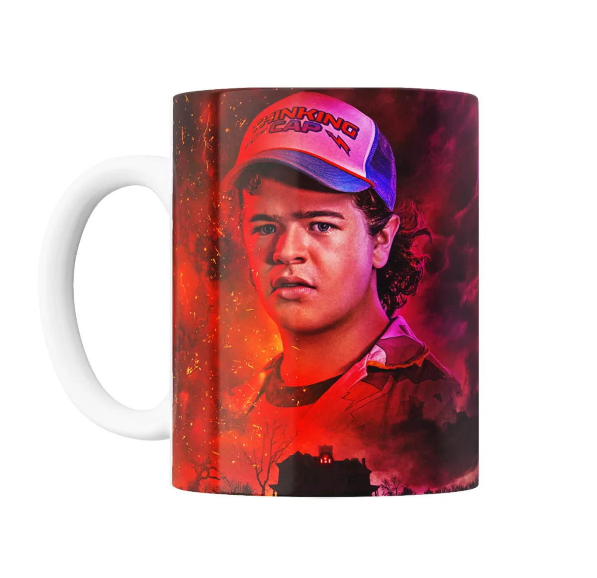Taza de Cerámica Stranger Things Dustin Thinking Cap - vista 2
