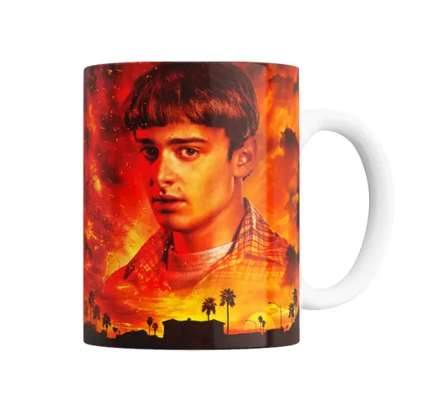 Taza de Cerámica Stranger Things Will Byers Llamas y Palmeras