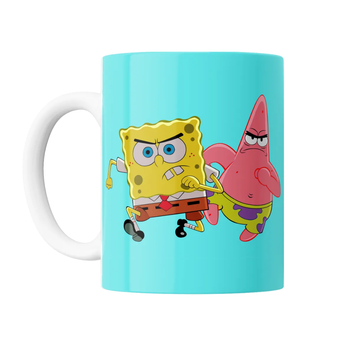 Taza de Cerámica Bob Esponja y Patricio Enojados - vista 2